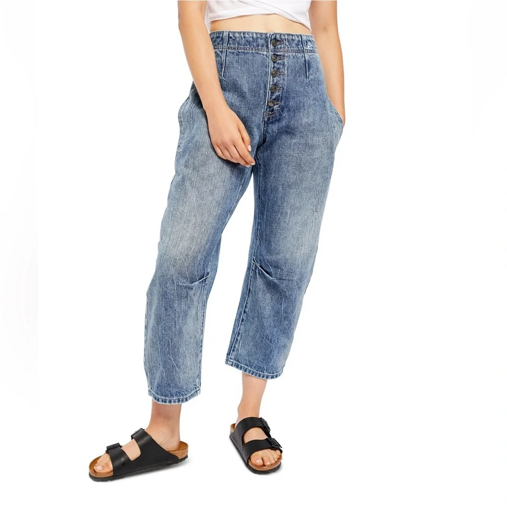Free People We the Free Osaka High Rise Wide Leg Barrel Jeans Size‎ 29